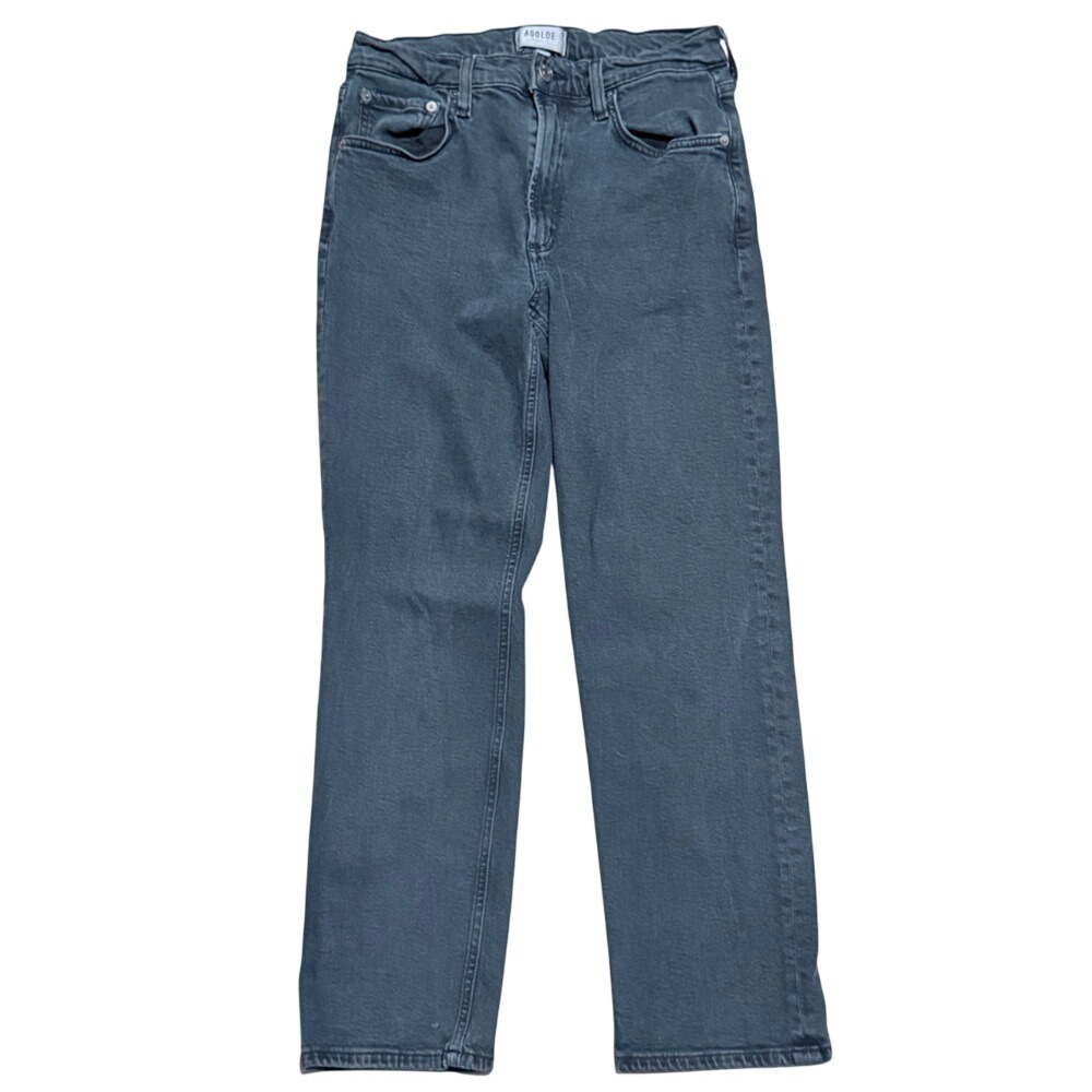 Agolde Jeans Womens 27 Dark Gray Faded Black Wide Leg Denim Jean Pants Designer